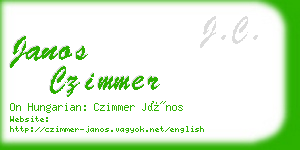 janos czimmer business card